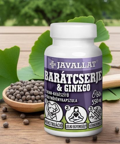 Barátcserje és Ginkgo - 60 db étrend-kiegészítő gyógynövénykapszula
