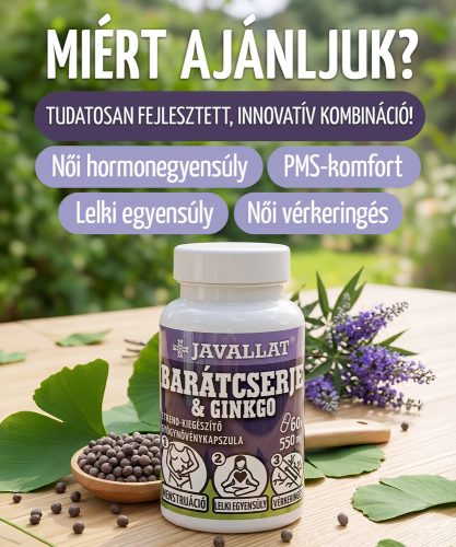 Barátcserje és Ginkgo - 60 db étrend-kiegészítő gyógynövénykapszula