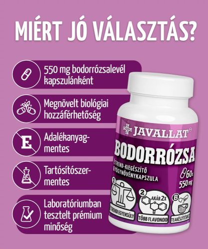 BODORRÓZSA - 60 db étrend-kiegészítő gyógynövénykapszula