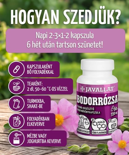 BODORRÓZSA - 60 db étrend-kiegészítő gyógynövénykapszula