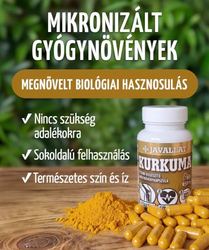 KURKUMA - 60 db étrend-kiegészítő gyógynövénykapszula