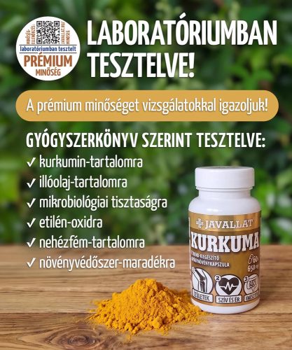 KURKUMA - 60 db étrend-kiegészítő gyógynövénykapszula