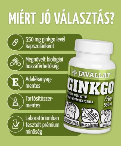 GINKGO - 60 db étrend-kiegészítő gyógynövénykapszula