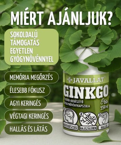 GINKGO - 60 db étrend-kiegészítő gyógynövénykapszula