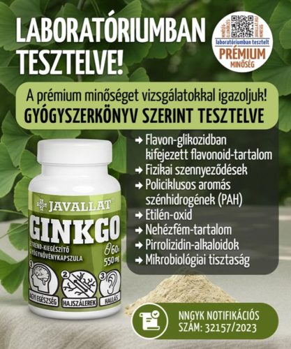 GINKGO - 60 db étrend-kiegészítő gyógynövénykapszula