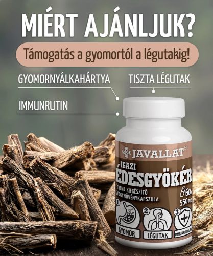 IGAZI ÉDESGYÖKÉR - 60 db étrend-kiegészítő gyógynövénykapszula