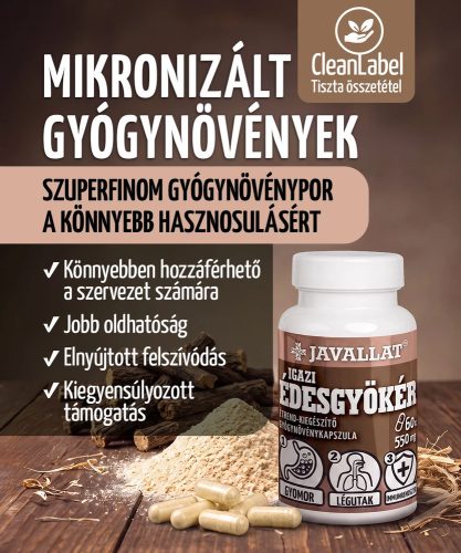 IGAZI ÉDESGYÖKÉR - 60 db étrend-kiegészítő gyógynövénykapszula