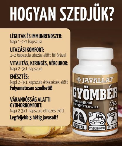 GYÖMBÉR - 60 db étrend-kiegészítő gyógynövénykapszula