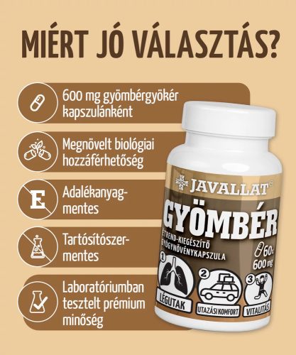 GYÖMBÉR - 60 db étrend-kiegészítő gyógynövénykapszula