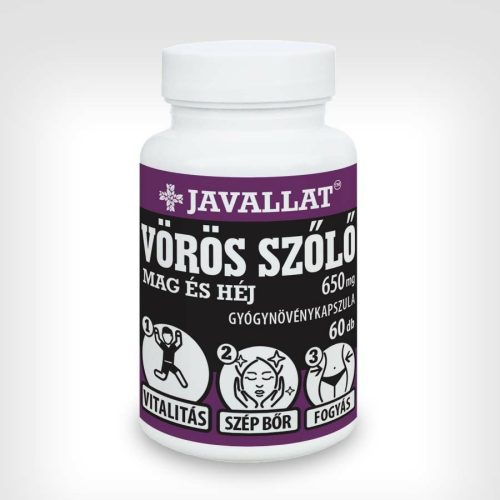 VÖRÖS SZŐLŐ MAG ÉS HÉJ - 60 db étrend-kiegészítő gyógynövénykapszula