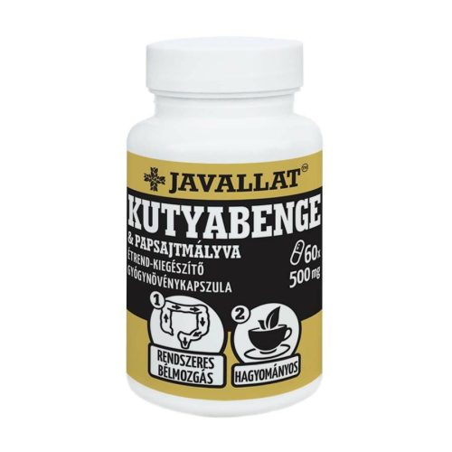KUTYABENGE ÉS PAPSAJTMÁLYVA - 60 db étrend-kiegészítő gyógynövénykapszula
