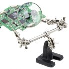 Paneltartó nagyítóval és krokodilcsipeszekkel - FAHRENHEIT