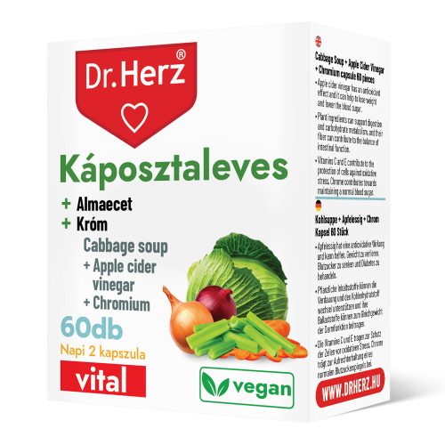 Káposztaleves + almaecet + króm - 60 db étrend-kiegészítő kapszula - Dr. Herz