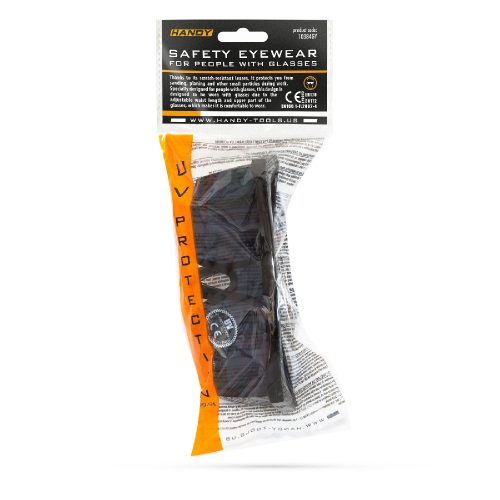 Professzionális védőszemüveg szemüvegeseknek, UV védelemmel füst/grey - HANDY