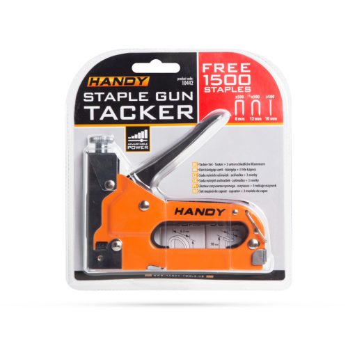 Kézi tűzőgép szett + 3 féle kapocs - HANDY