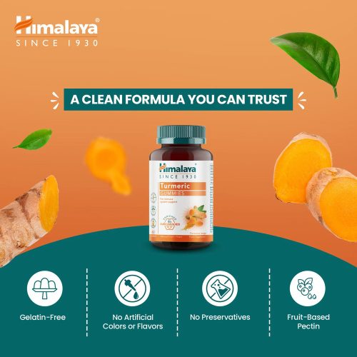 Kurkuma - 60 db étrend-kiegészítő gyümölcsízű gumicukorka - HIMALAYA