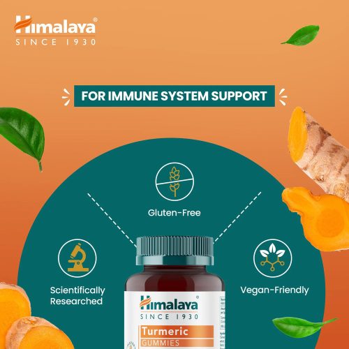 Kurkuma - 60 db étrend-kiegészítő gyümölcsízű gumicukorka - HIMALAYA