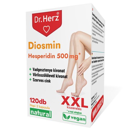 Vénák egészsége - Diozmin Heszperidin XXL - 120 db étrend-kiegészítő kapszula - Dr. Herz