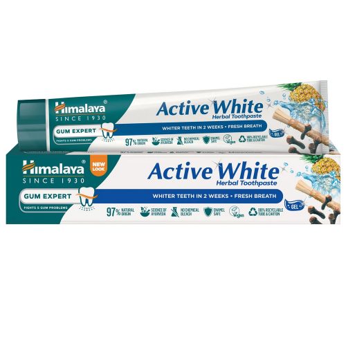 Fogfehérítő és frissítő fogkrémgél 75 ml - ACTIVE WHITE - HIMALAYA
