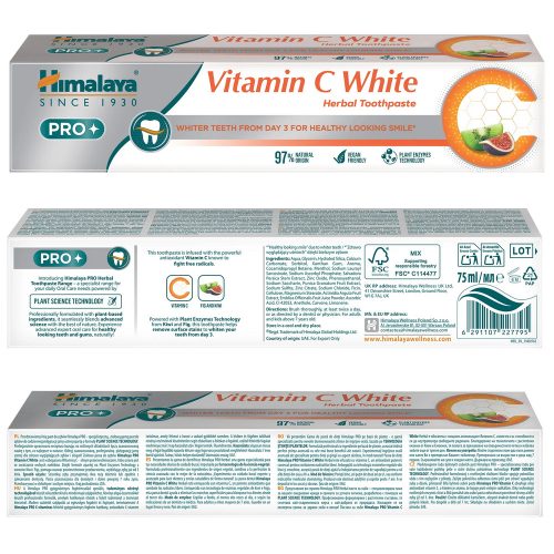 Fehérítő gyógynövényes fogkrém 75 ml - Pro Vitamin C White - HIMALAYA