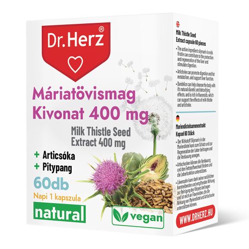 Máriatövismag kivonat 400 mg - 60 db étrend-kiegészítő kapszula - Dr. Herz