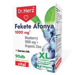   FEKETE ÁFONYA XL 1000 MG + SZERVES CINK - 90 db étrend-kiegészítő kapszula - Dr. Herz