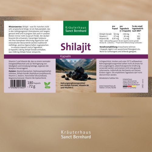Shilajit 180 db étrend-kiegészítő kapszula - Sanct Bernhard