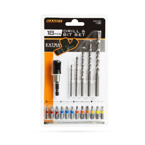 Fúrószár és bitfej készlet - 18 db-os - HANDY