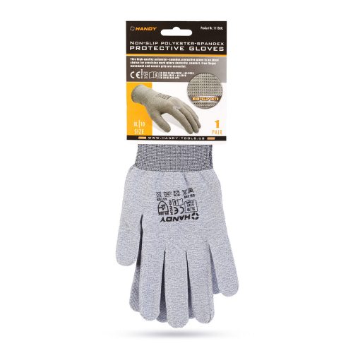 Csúszásmentes poliészter-spandex védőkesztyű - XL méret - rugalmas, vékony, légáteresztő - HANDY