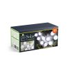 Szolár lampion fényfüzér - 10 db fehér lampion, hidegfehér LED - 3,7 m - 11227