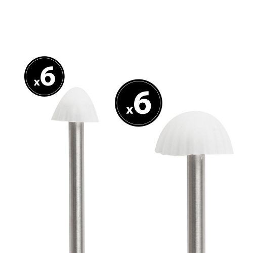 LED-es szolár lámpa - 12 db mini gomba - melegfehér