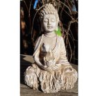 Buddha szobor - szolárlámpa - 19 cm - melegfehér LED gyertyával