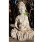   Buddha szobor - szolárlámpa - 19 cm - melegfehér LED gyertyával