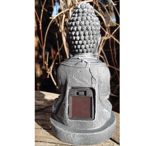 Buddha szobor - szolárlámpa - 20 cm - hidegfehér LED lámpával