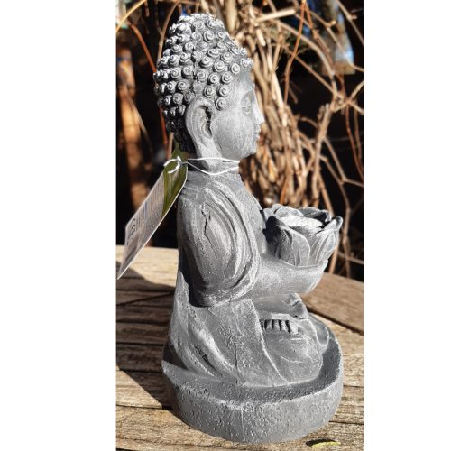 Buddha szobor - szolárlámpa - 20 cm - hidegfehér LED lámpával