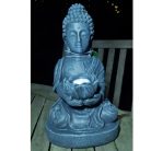 Buddha szobor - szolárlámpa - 20 cm - hidegfehér LED lámpával