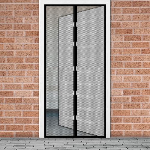Szúnyogháló függöny ajtóra mágneses 100x210 cm fekete - 11398BK