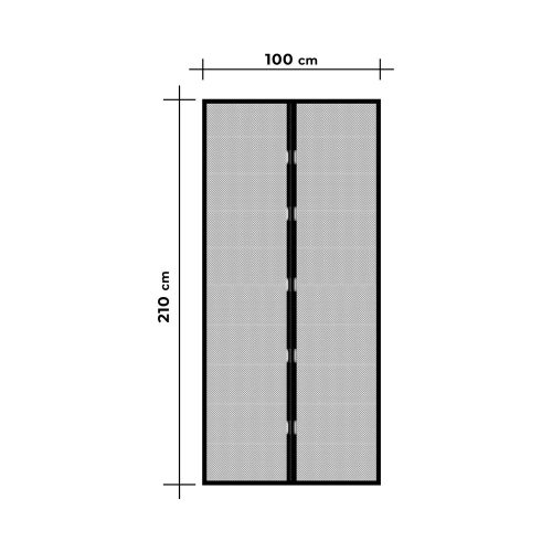 Szúnyogháló függöny ajtóra mágneses 100x210 cm fekete - 11398BK