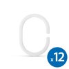 Zuhanyfüggöny-karika műanyag, ovális 12 db - FAMILY