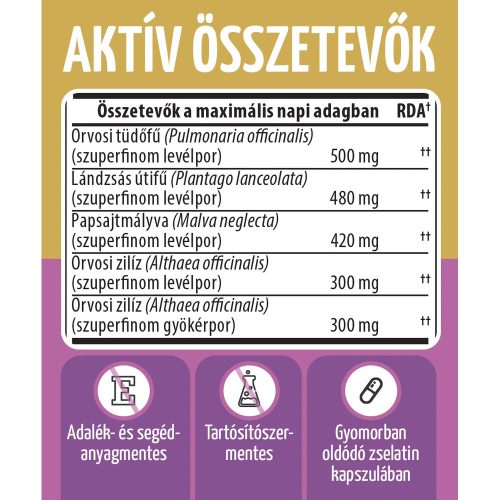 ORVOSI TÜDŐFŰ KOMPLEX - 60 db étrend-kiegészítő gyógynövénykapszula