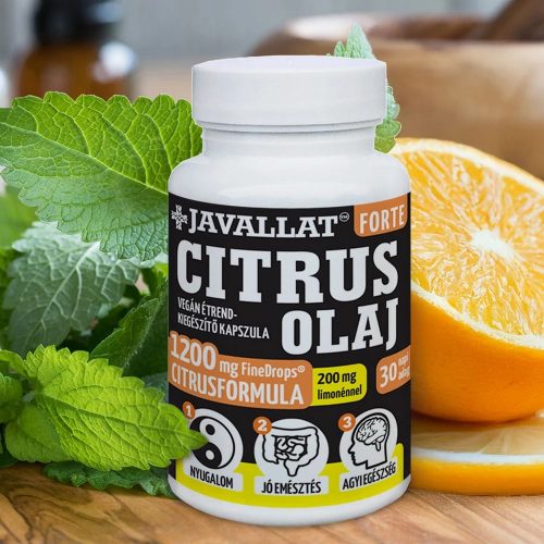 Citrus olaj + citromfű - 60 db étrend-kiegészítő FineDrops gyógynövénykapszula