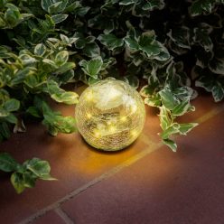   Szolár üveggömb, leszúrható - 10 cm, 10 melegfehér LED-es
