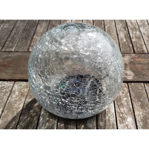 Szolár üveggömb, leszúrható - 10 cm, 10 melegfehér LED-es