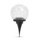 Szolár üveggömb, leszúrható - 12 cm, 15 melegfehér LED-es