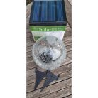 Szolár üveggömb, leszúrható - 15 cm, 20 melegfehér LED-es