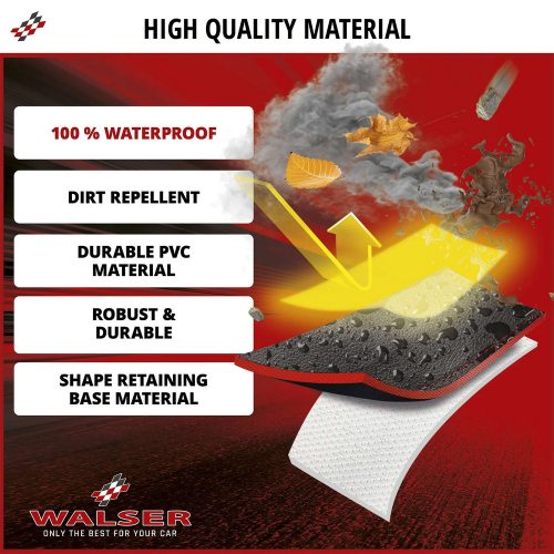 Ülésvédő huzat első ülésre - ECO bőr - fekete-piros - GUARDIAN - WALSER