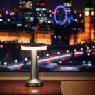 Asztali lámpa - érintésvezérlés - akkus, USB-C táp, 2 W LED - LONDON SILVER - PHENOM