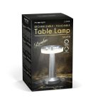 Asztali lámpa - érintésvezérlés - akkus, USB-C táp, 2 W LED - LONDON SILVER - PHENOM