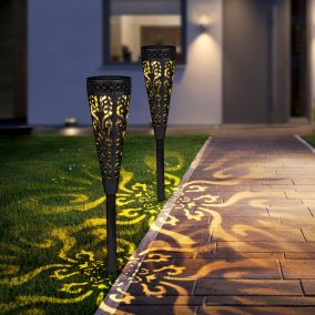   Szolár lámpa - leszúrható - melegfehér LED - 28,5 cm - Garden of Eden