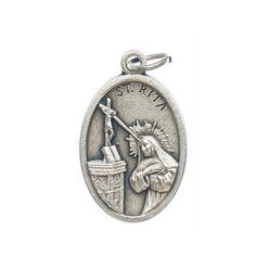 Szent Rita ezüst színű fém érem, 22 mm